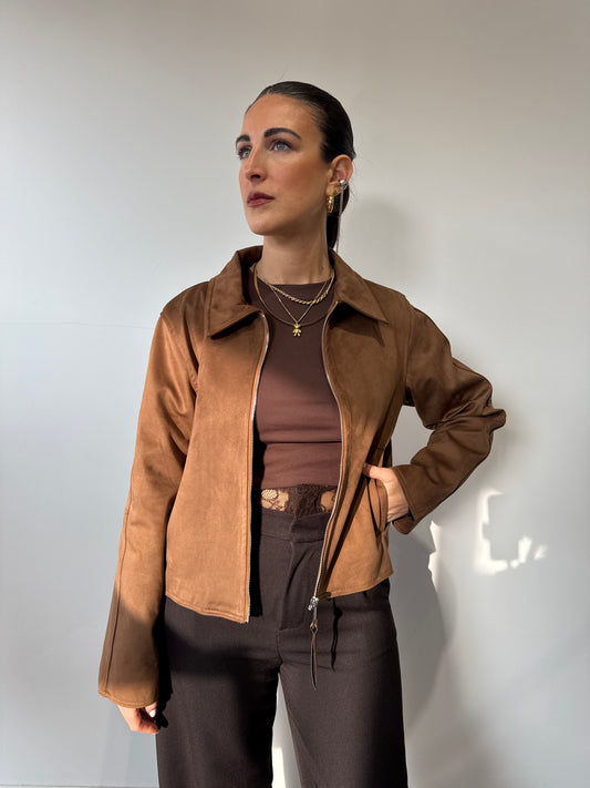 Jacket camoscio camel