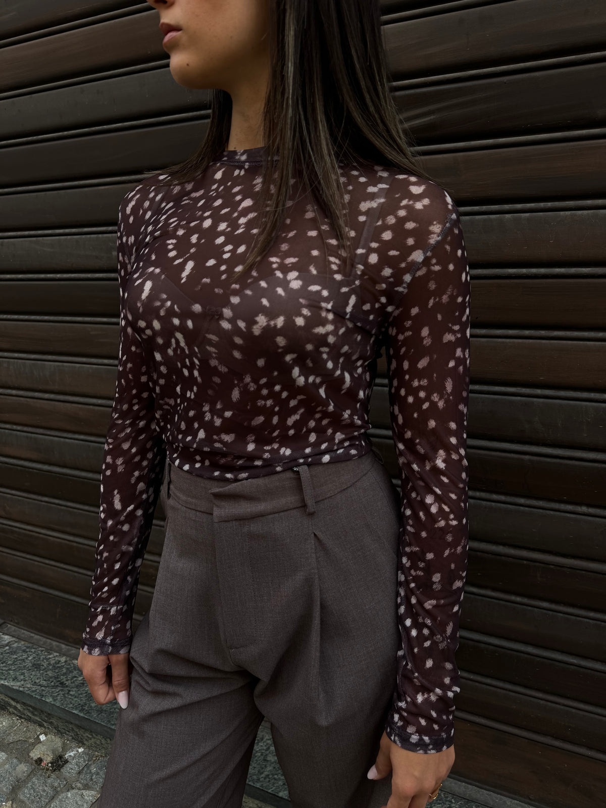 MAGLIA VELATA LEOPARD BORDEAUX