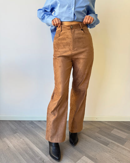 Pantalone scamosciato camel