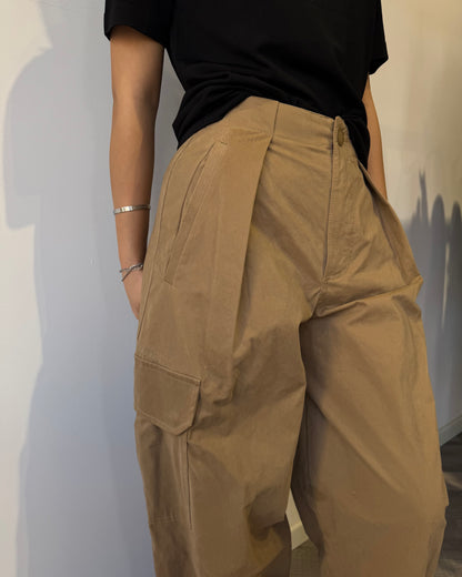Pantalone cargo camel
