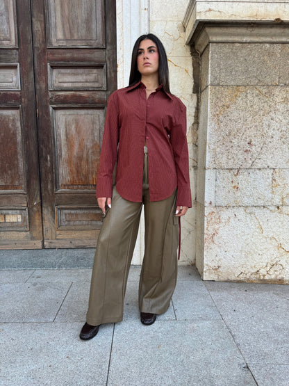 CAMICIA A QUADRI ROSSO SCURO