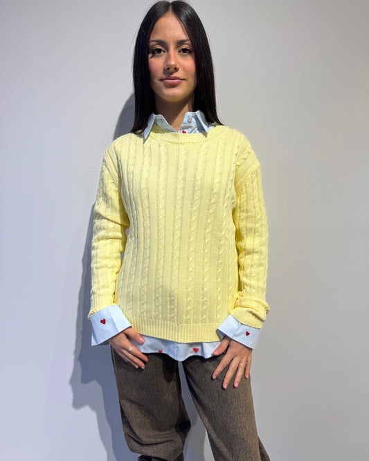 Maglia in cotone treccina