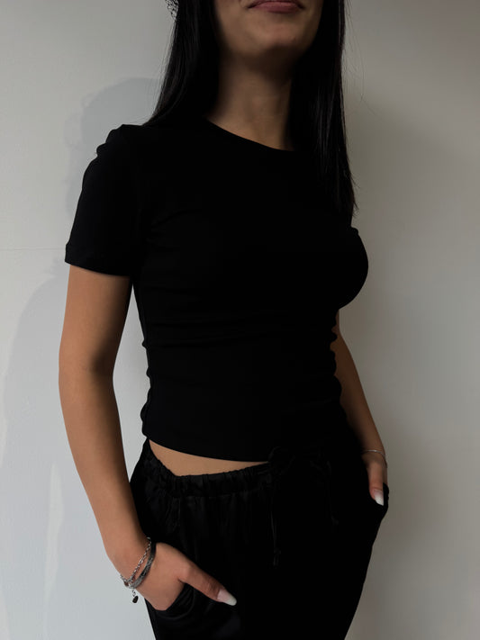 T-shirt cotone nera