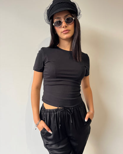 T-shirt cotone nera