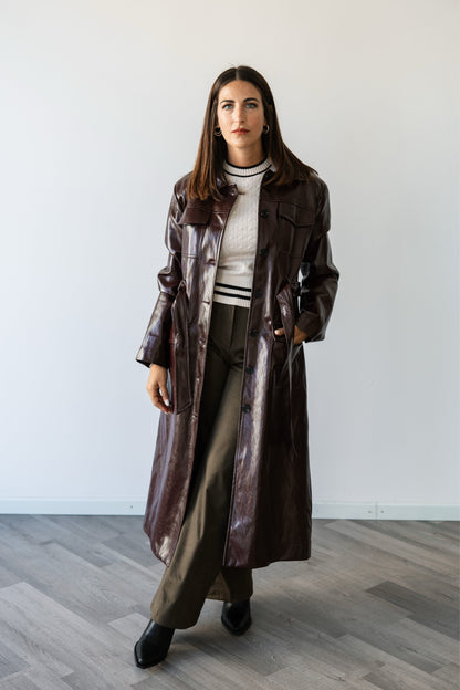 Trench Lungo Strech Eco bordeaux