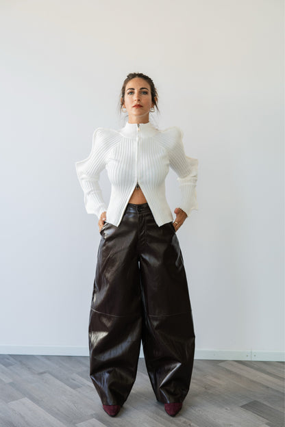 Pantalone Ecopelle Baloon marrone