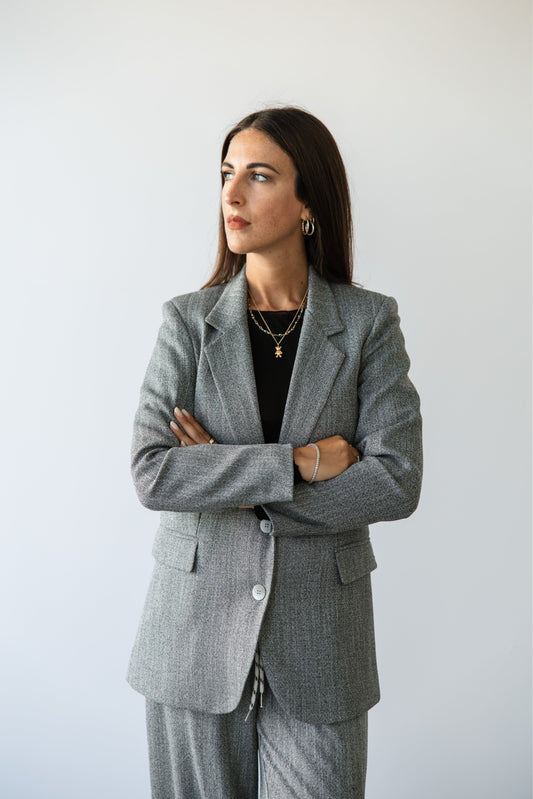 Blazer Spigato Grigio