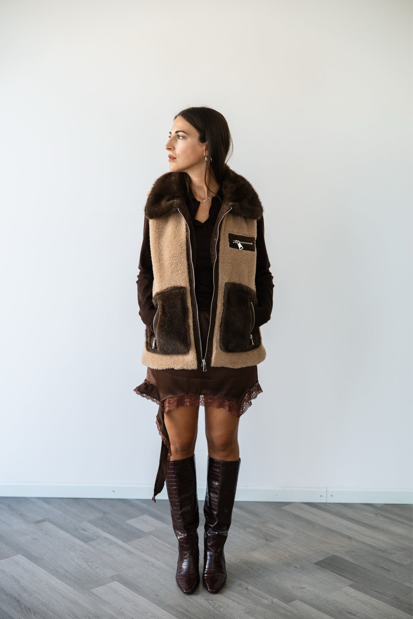 Gilet Teddy cammello