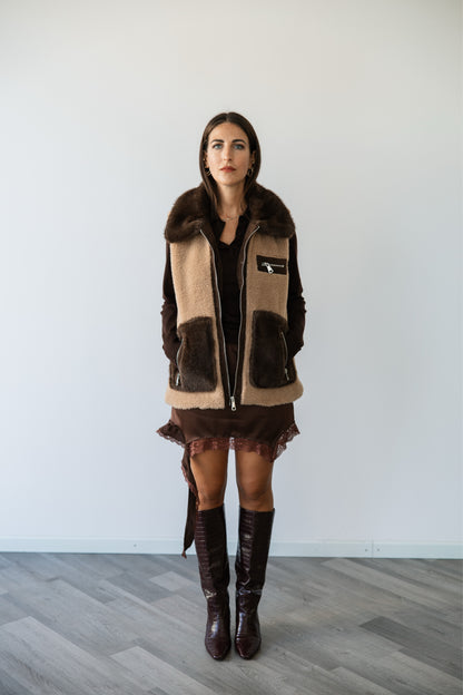 Gilet Teddy cammello