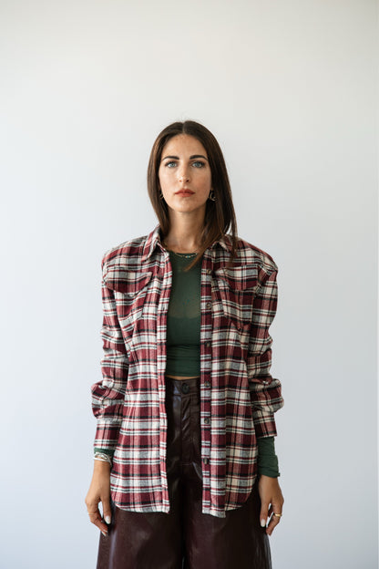 Camicia quadri boscaiola bordeaux