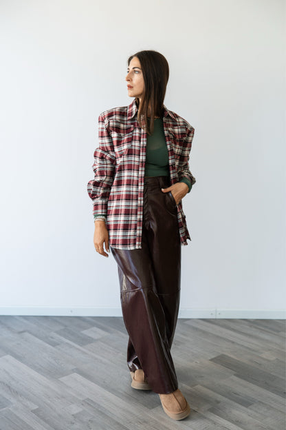 Camicia quadri boscaiola bordeaux