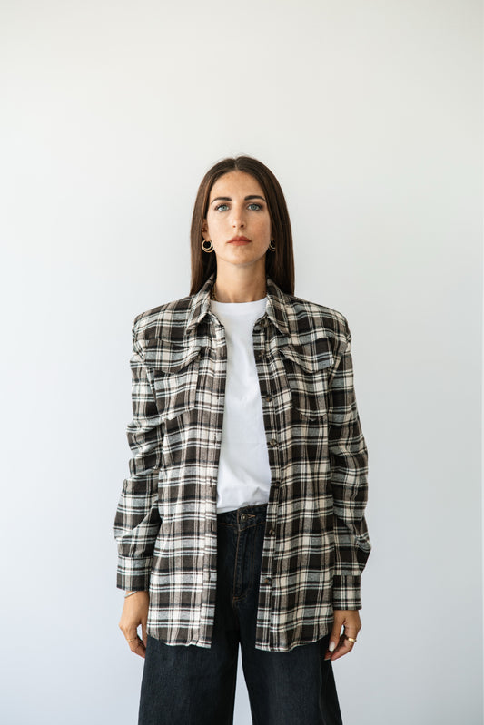 Camicia quadri boscaiola brown