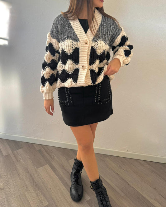 Cardigan Burro e Nero