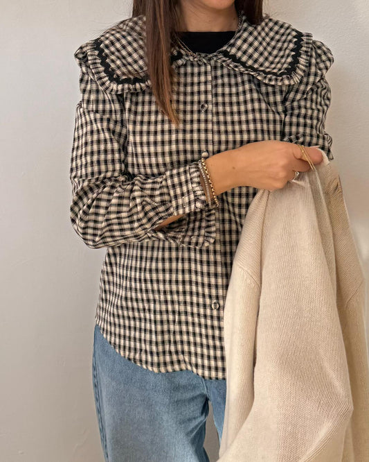 Camicia Bon Ton a quadretti bianco e nero