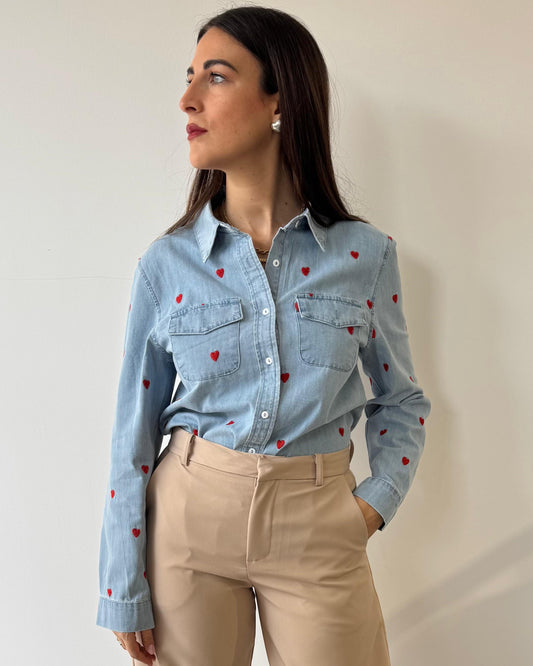 Camicia in Jeans con cuori