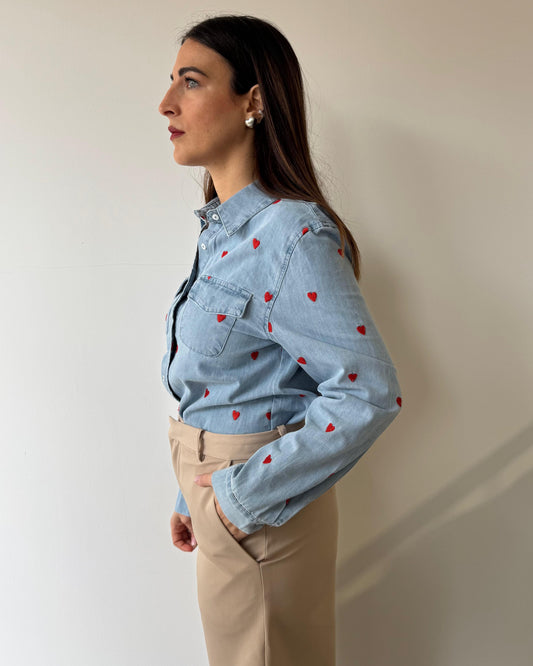 Camicia in Jeans con cuori