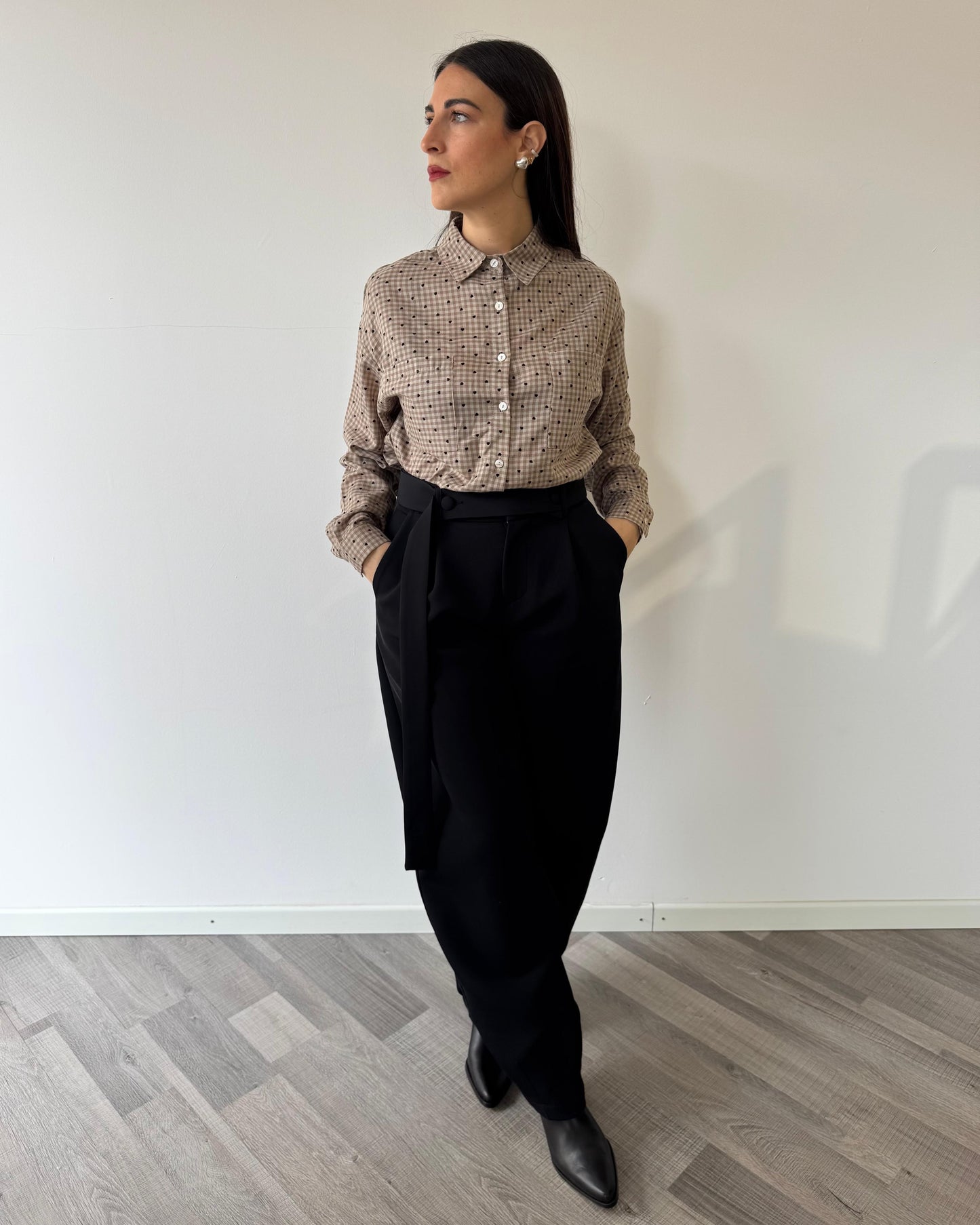 Camicia Quadriciosa Marrone