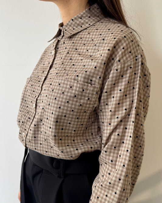 Camicia Quadriciosa Marrone