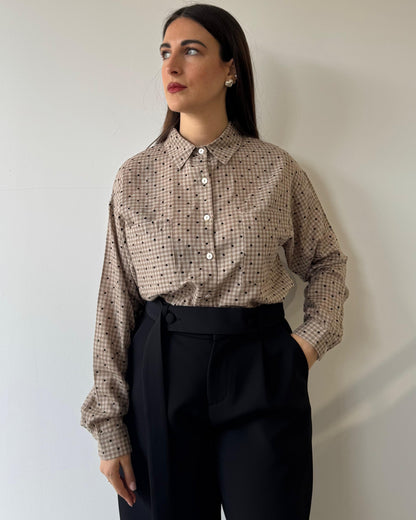 Camicia Quadriciosa Marrone