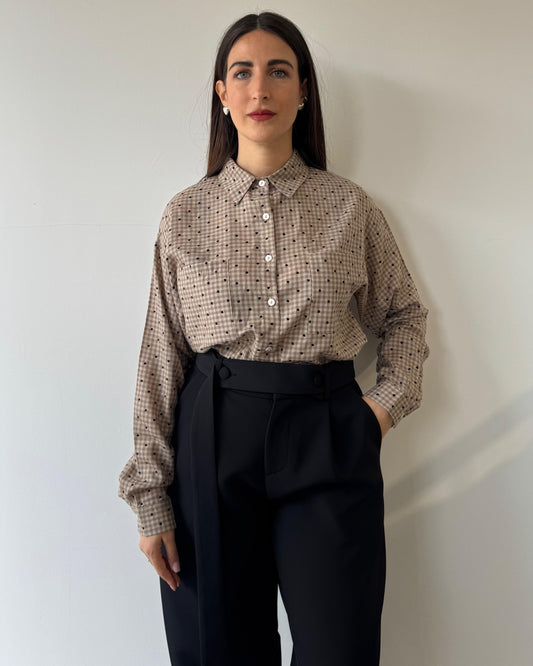 Camicia Quadriciosa Marrone