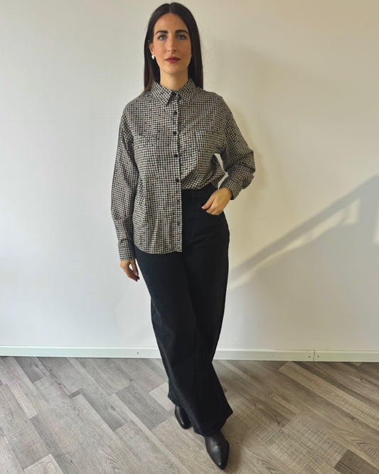 Camicia Quadriciosa Nera