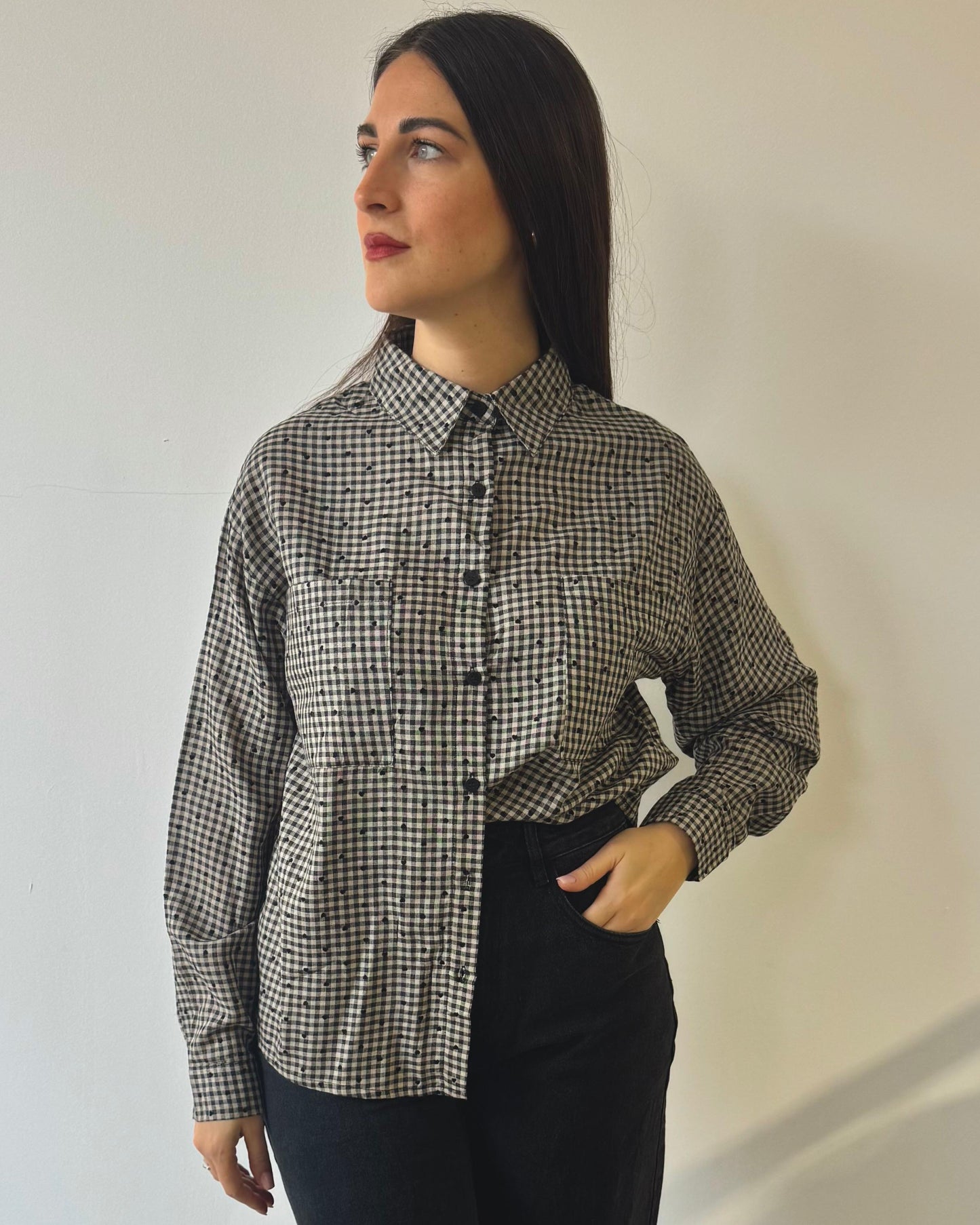 Camicia Quadriciosa Nera